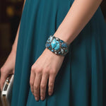 Turquoise Statement Hoop Earrings: Oversized Circle Gemstone Jewelry