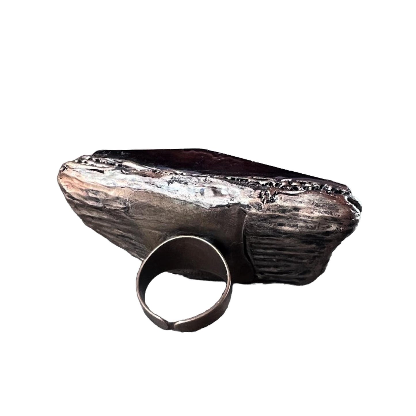 Oversized Brown Agate Statement Ring -  Chunky Massive Pattern Stone Cocktail Ring