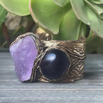 Large Amethyst Raw Crystal Ring Chunky Statement Oversized Cocktail Ring