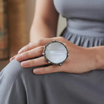 Mother of Pearl and Coral Extra Large Brooch - Modern Statement Jewelry