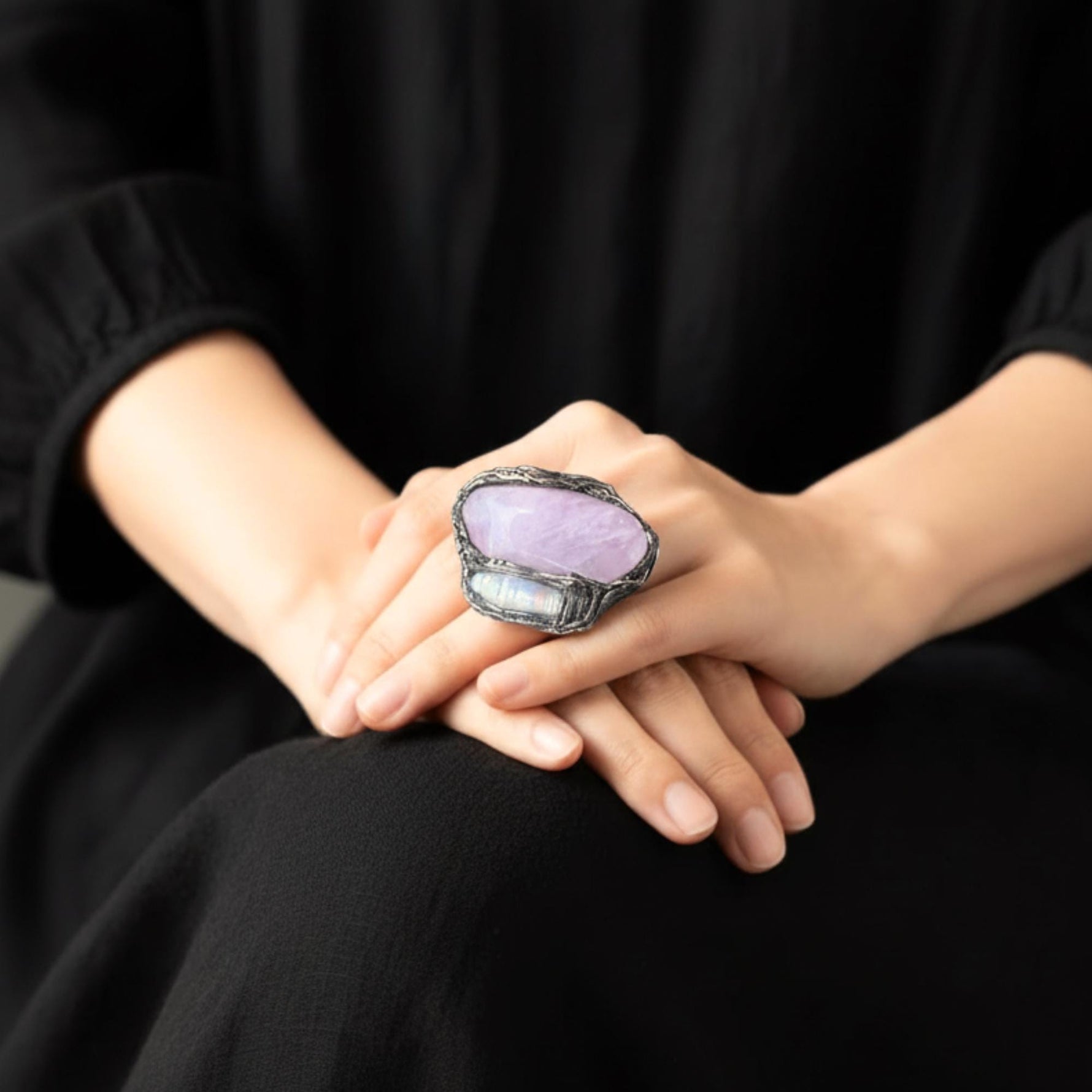 Rose Quartz Chunky Cuff Bracelet - Unique Crystal Jewelry for Special Occasions