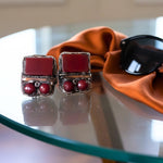 Chunky Carnelian Stone Ring - Bold Statement Cocktail Jewelry