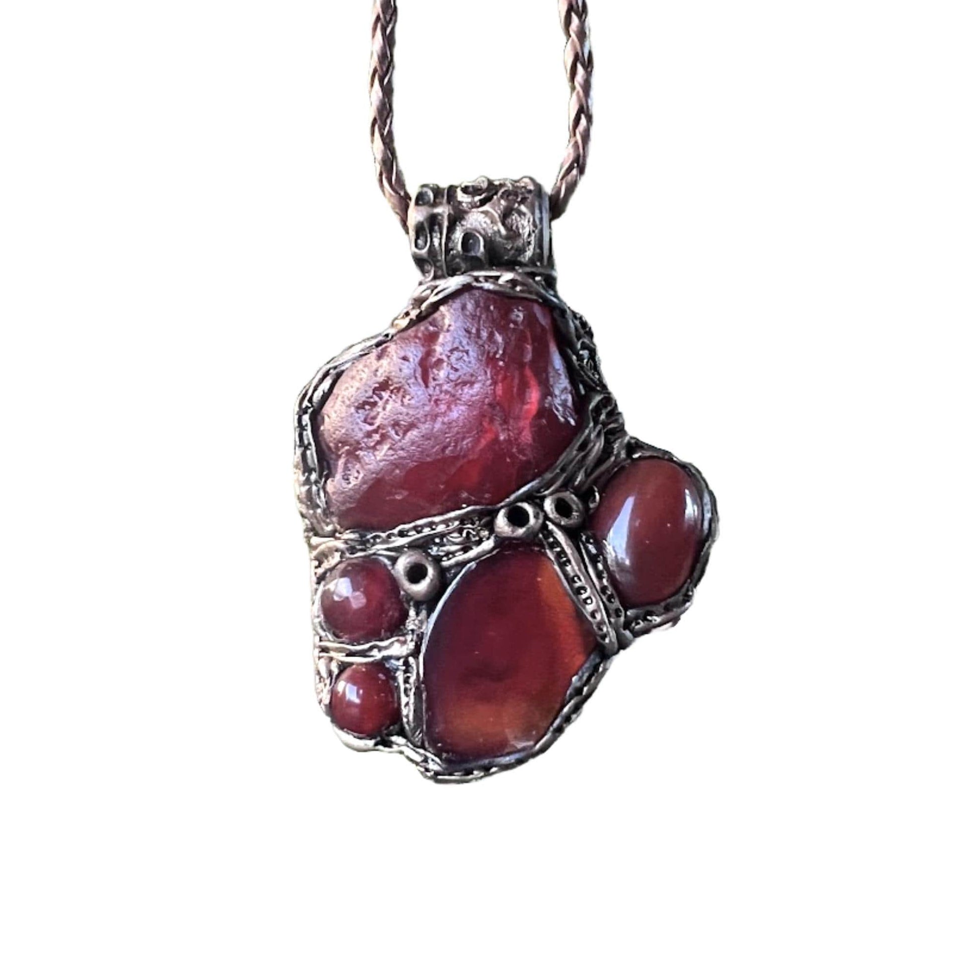 Carnelian Crystal Amulet Pendant Necklace -  Vitality and Desire Energy Stone