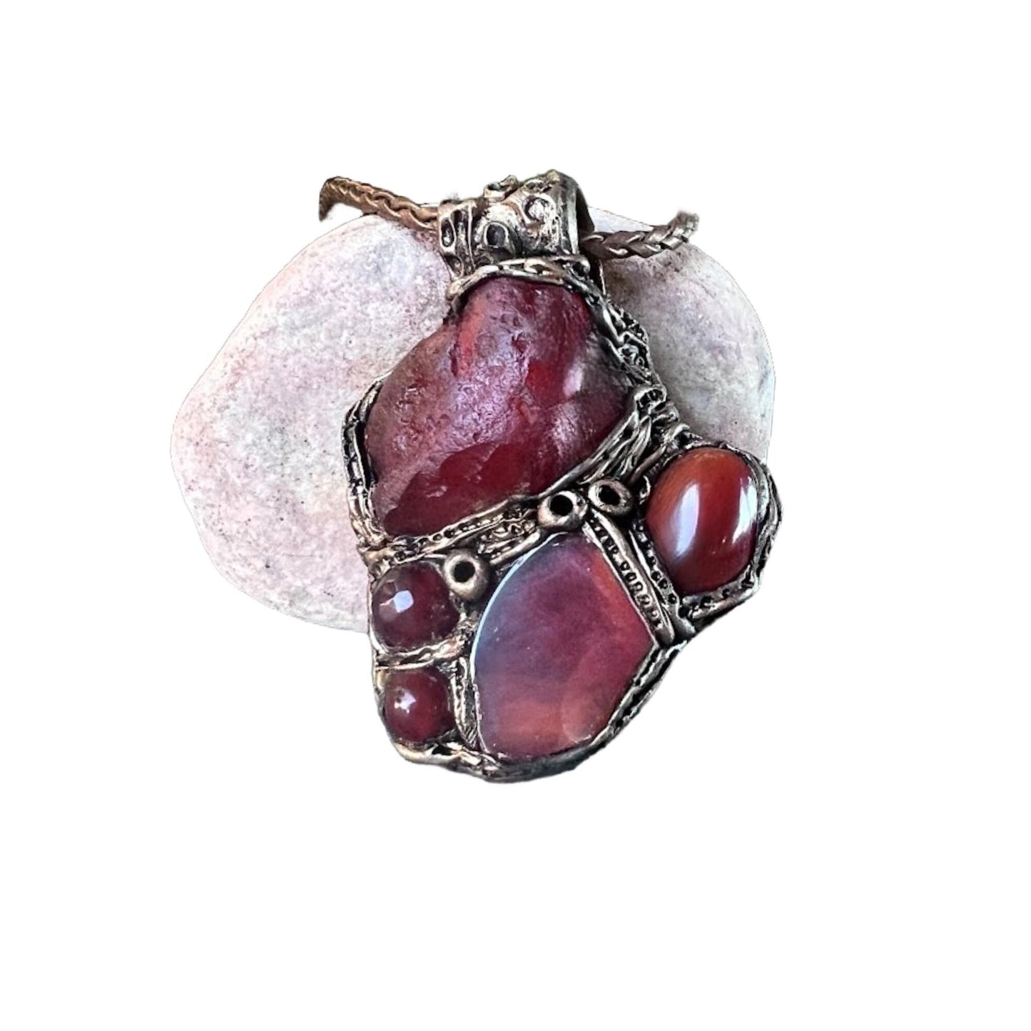 Carnelian Crystal Amulet Pendant Necklace -  Vitality and Desire Energy Stone