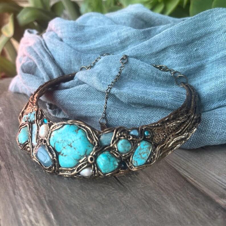 Bold Turquoise Chunky Hoop Earrings