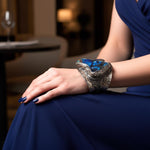 Blue Labradorite Chunky Cuff Bracelet -  Unique Statement Bracelet