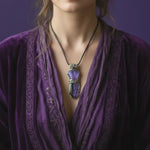 Chunky Purple Charoite Ring - Statement Gemstone Oval Cocktail Ring