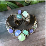 Green Onyx Chrysoprase and Chalcedony Choker Necklace -  Chunky Statement Collar
