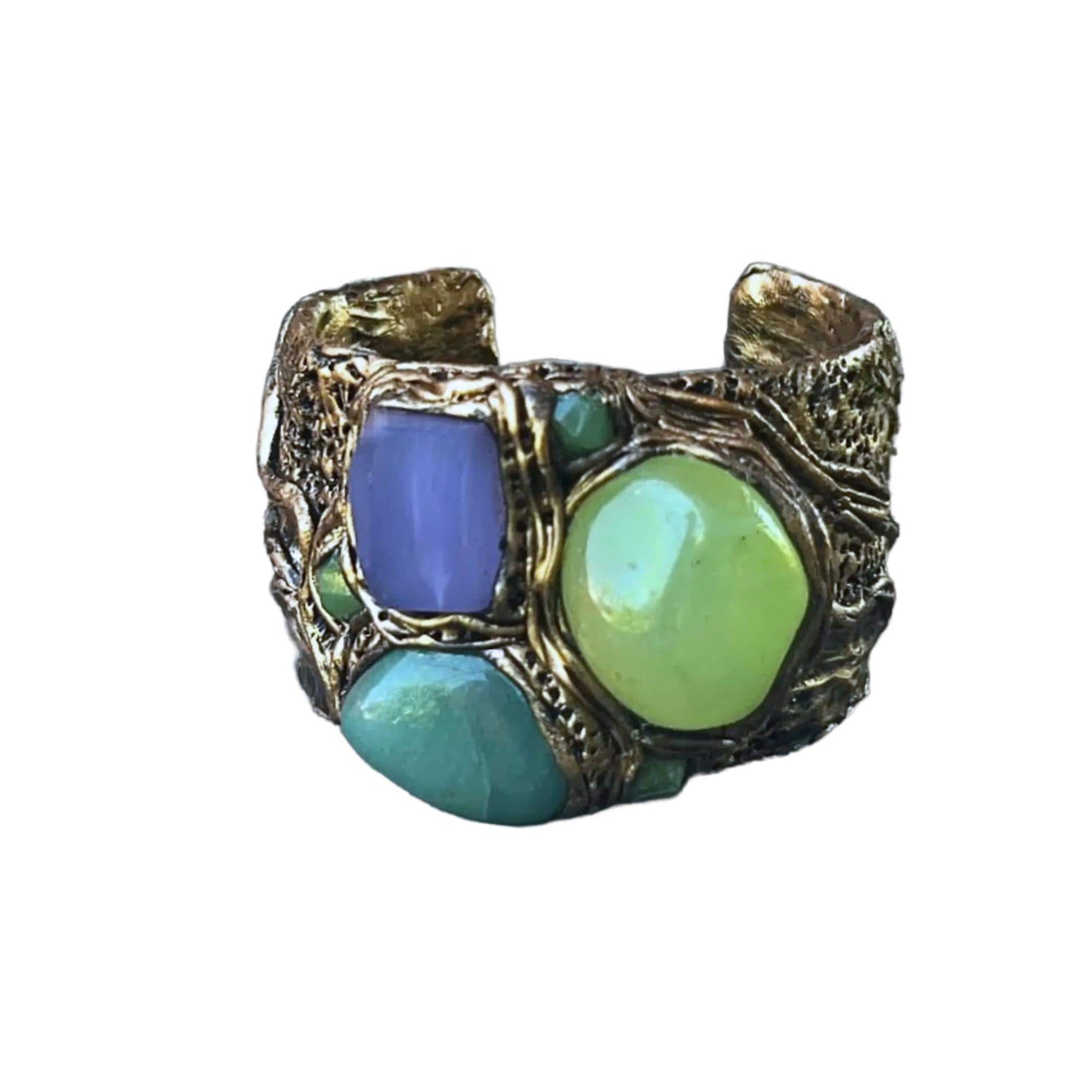 Green Onyx Chrysoprase and Chalcedony Choker Necklace -  Chunky Statement Collar