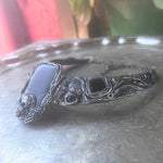 Onyx Skull Choker Necklace -  Gothic Statement Jewelry