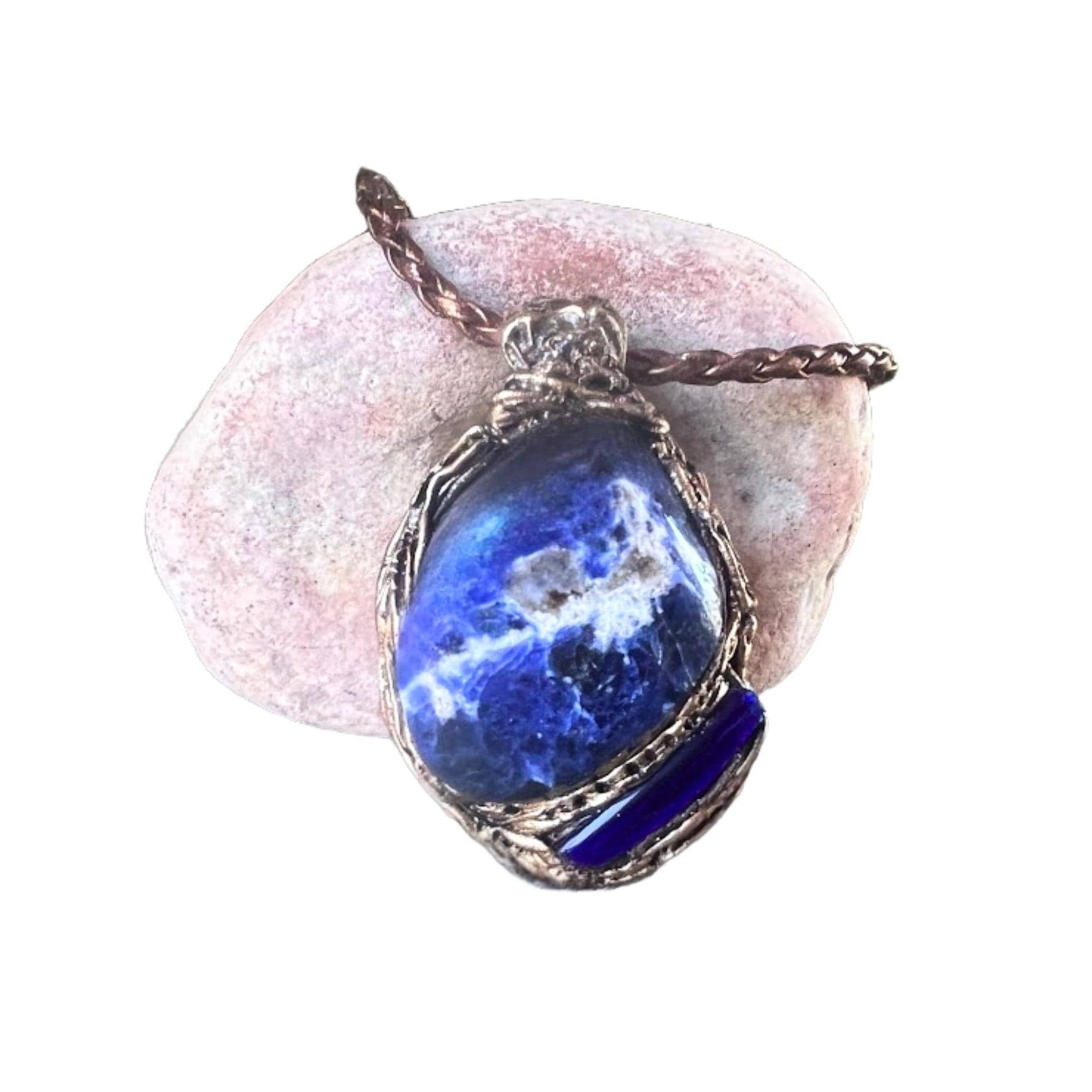 Chunky Sodalite Ring -  Bold Blue Stone Cocktail Jewelry