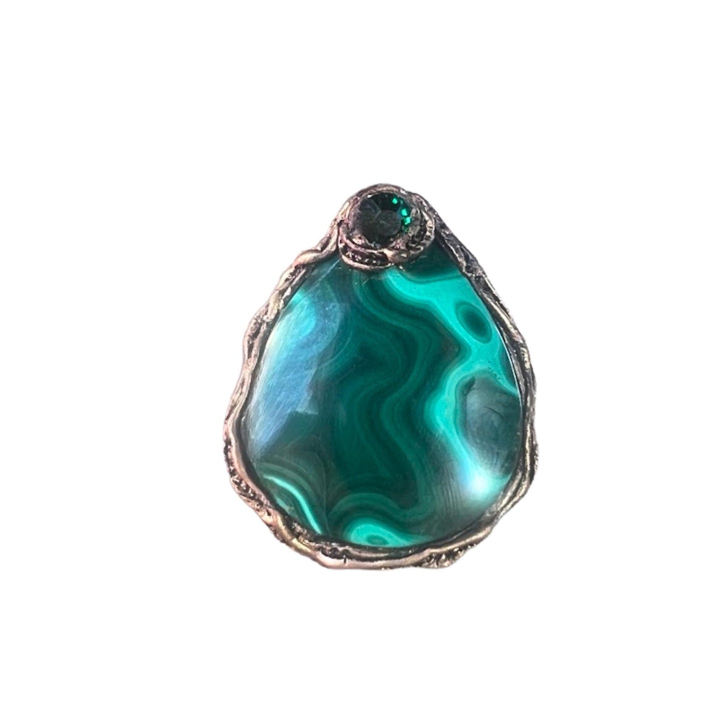 Malachite Green Stone Ring Statement Huge Big Cocktail Ring