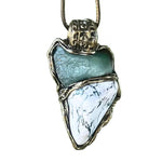 Green Aventurine and Tree Agate Crystal Pendant Necklace -  Large Healing Stone Amulet