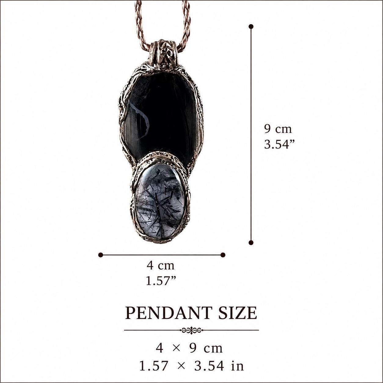 Empath Protection Necklace -  Tourmaline Quartz and Onyx Crystal Amulet