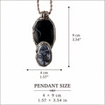 Empath Protection Necklace -  Tourmaline Quartz and Onyx Crystal Amulet