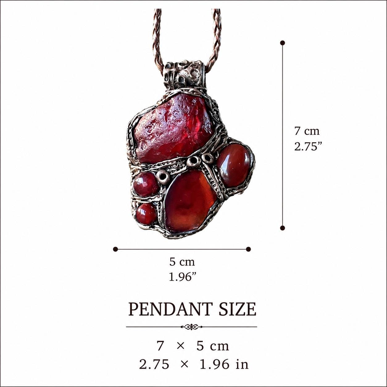 Carnelian Crystal Amulet Pendant Necklace -  Vitality and Desire Energy Stone