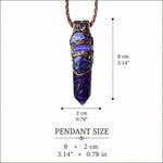 Amethyst and Tanzanite Pendant Necklace -  Spiritual Healing Crystal Amulet