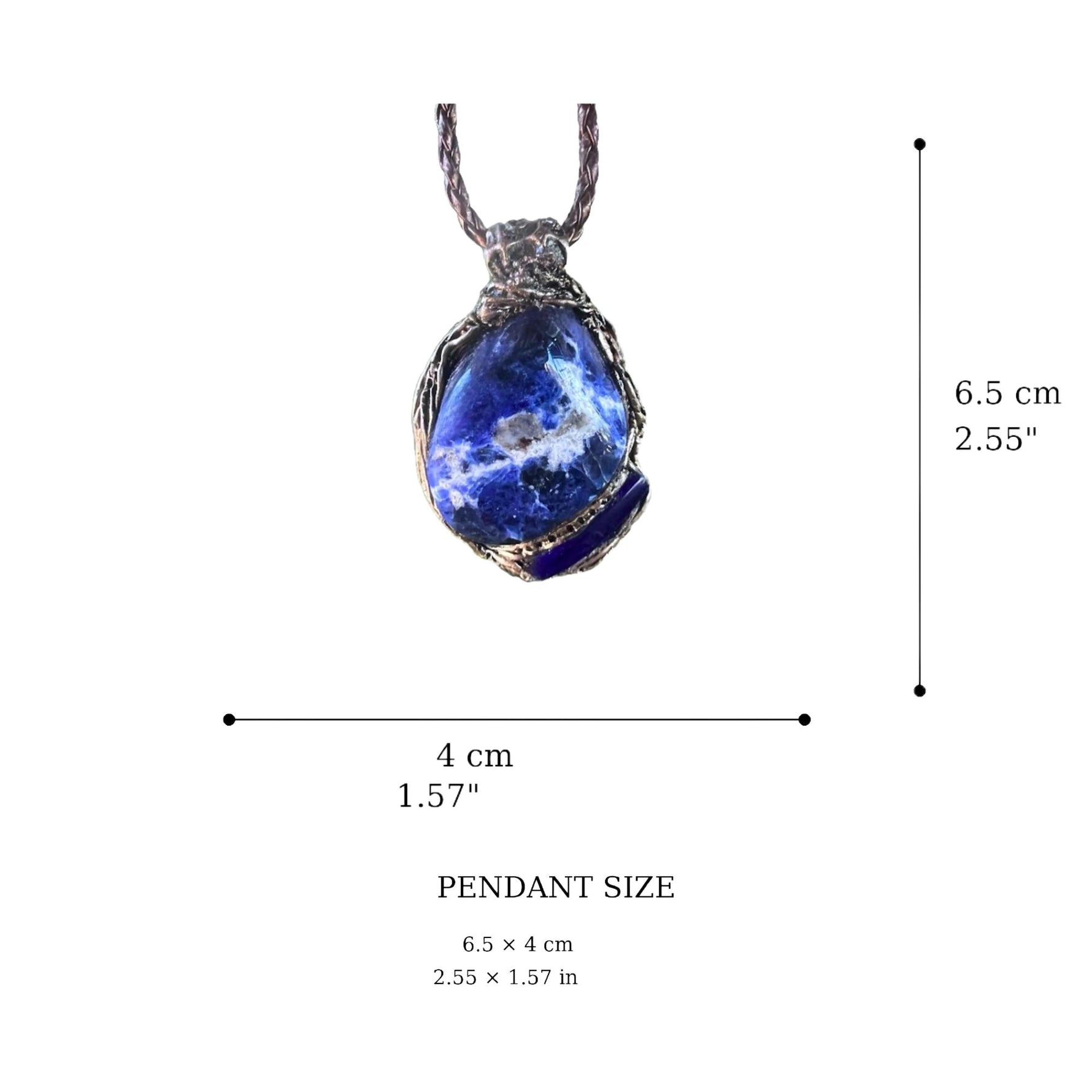 Blue Sodalite Pendant Necklace -  Intuition and Clarity Crystal Amulet