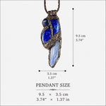 Lapis Lazuli and Blue Kyanite Crystal Pendant Necklace - Raw Healing Stone Amulet