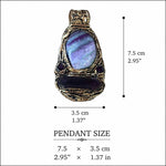 Fluorite and Amethyst Pendant Necklace -  Purple Crystal Amulet