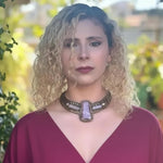Rose Quartz Choker Collar Evening Dress Necklace  - Unique Crystal Jewelry for Special Occasions