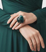 Seraphinite Amulet Pendant Necklace with Jade and Apatite - Green Healing Spiritual Jewelry