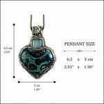 Kambaba Jasper & Aventurine Heart Pendant Necklace - Green Stone Amulet