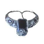 Onyx Skull Choker Necklace -  Gothic Statement Jewelry
