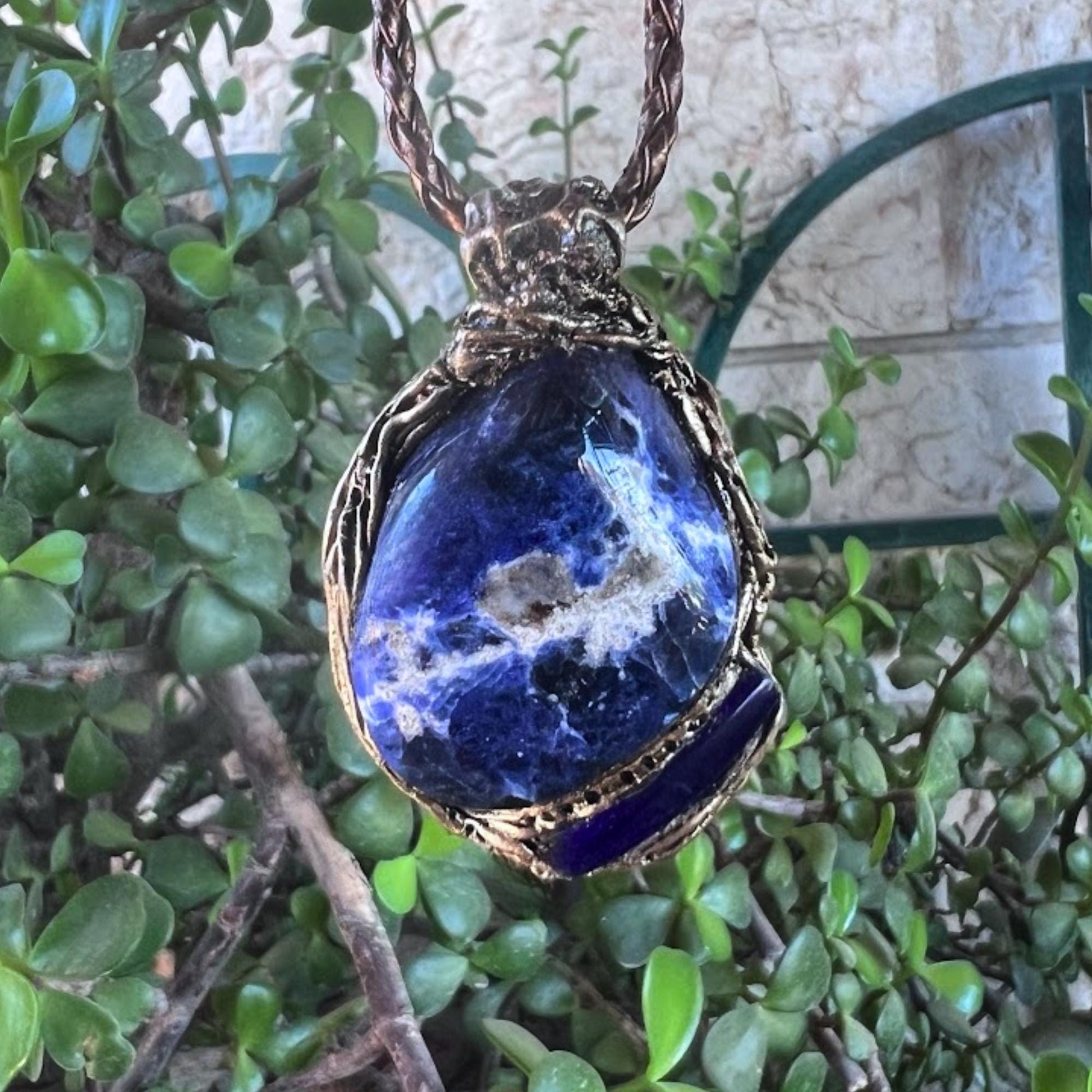 Blue Sodalite Pendant Necklace -  Intuition and Clarity Crystal Amulet