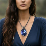Blue Sodalite Pendant Necklace -  Intuition and Clarity Crystal Amulet