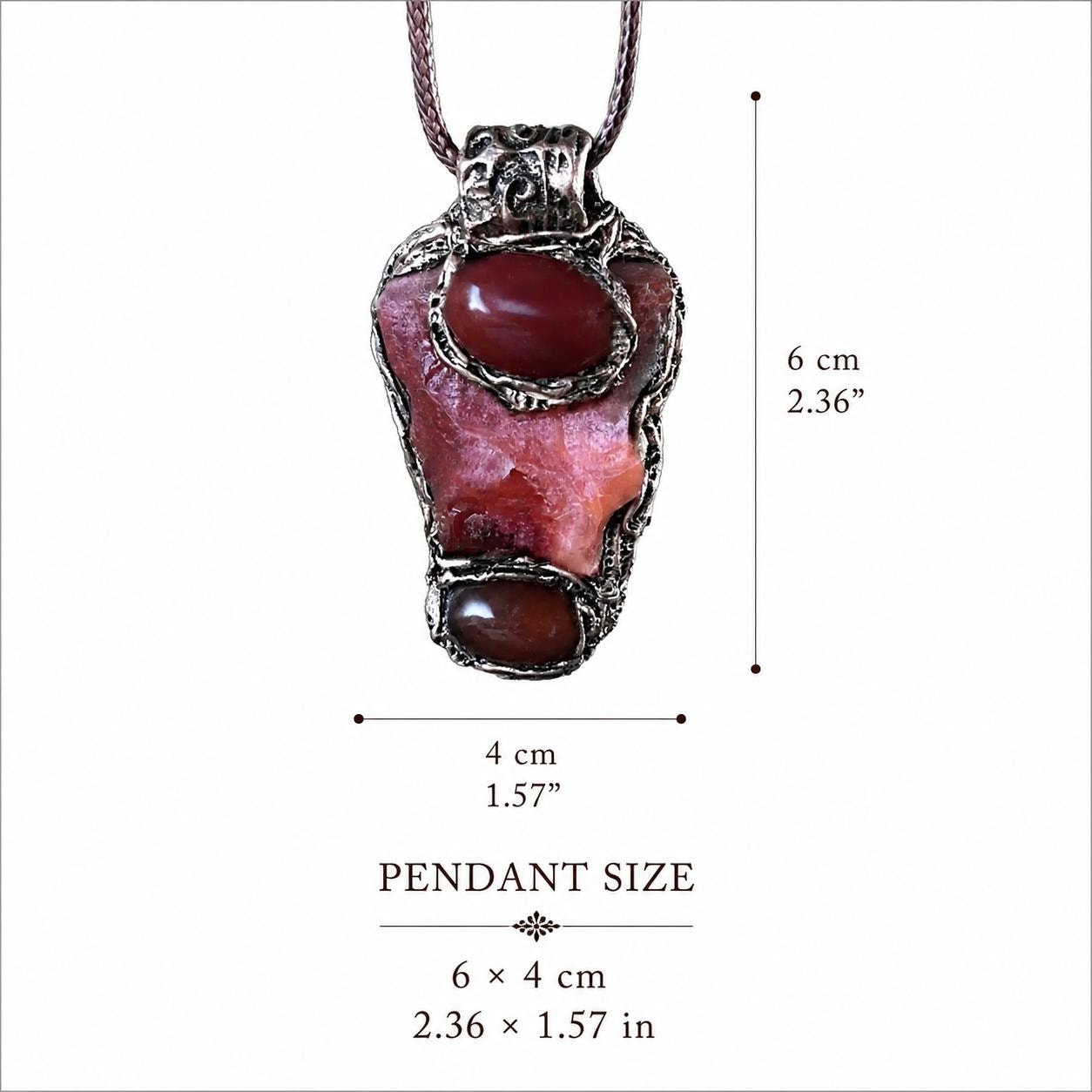 Namibian Carnelian Necklace Raw Crystal Vitality Amulet