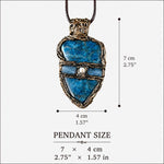 Blue Apatite and Aquamarine Pendant Necklace | Healing Crystal Amulet