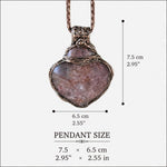 Golden Healer Quartz and Sunstone Large Crystal Heart Pendant -  Healing Crystal Amulet Necklace