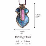 Raw Ruby and Ruby Kyanite Necklace -  Healing Crystal Amulet Pendant