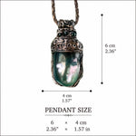 Green Flower Agate Pendant Necklace-  Healing Crystal Amulet
