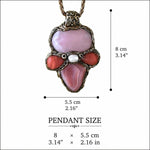 Rose Quartz and Peach Agate Pendant Necklace -  Pink Healing Stone Amulet