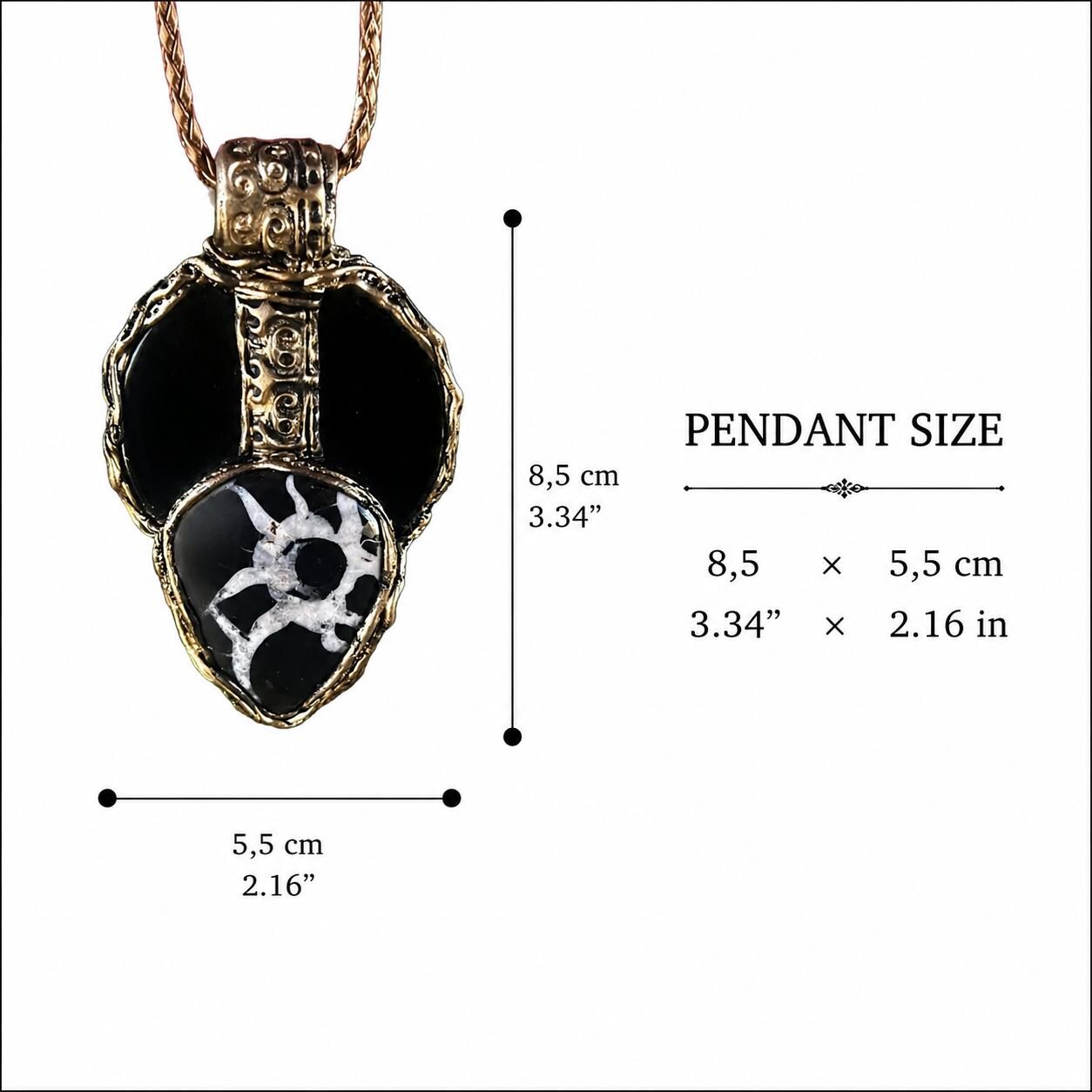Obsidian and Septarian Empath Protection Amulet Necklace