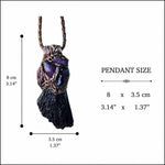 Black Kyanite & Amethyst Raw Crystal Stone Empath Protection Necklace.