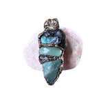 Raw Emerald and Aventurine Pendant Necklace – Green Crystal Amulet.