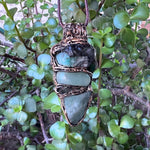 Raw Emerald and Aventurine Pendant Necklace – Green Crystal Amulet.