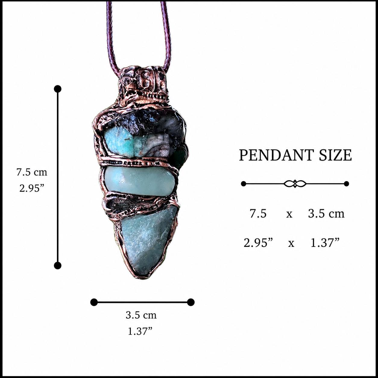 Raw Emerald and Aventurine Pendant Necklace – Green Crystal Amulet.