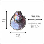 Mother of Pearl & Abalone Large Statement Cocktail Ring.