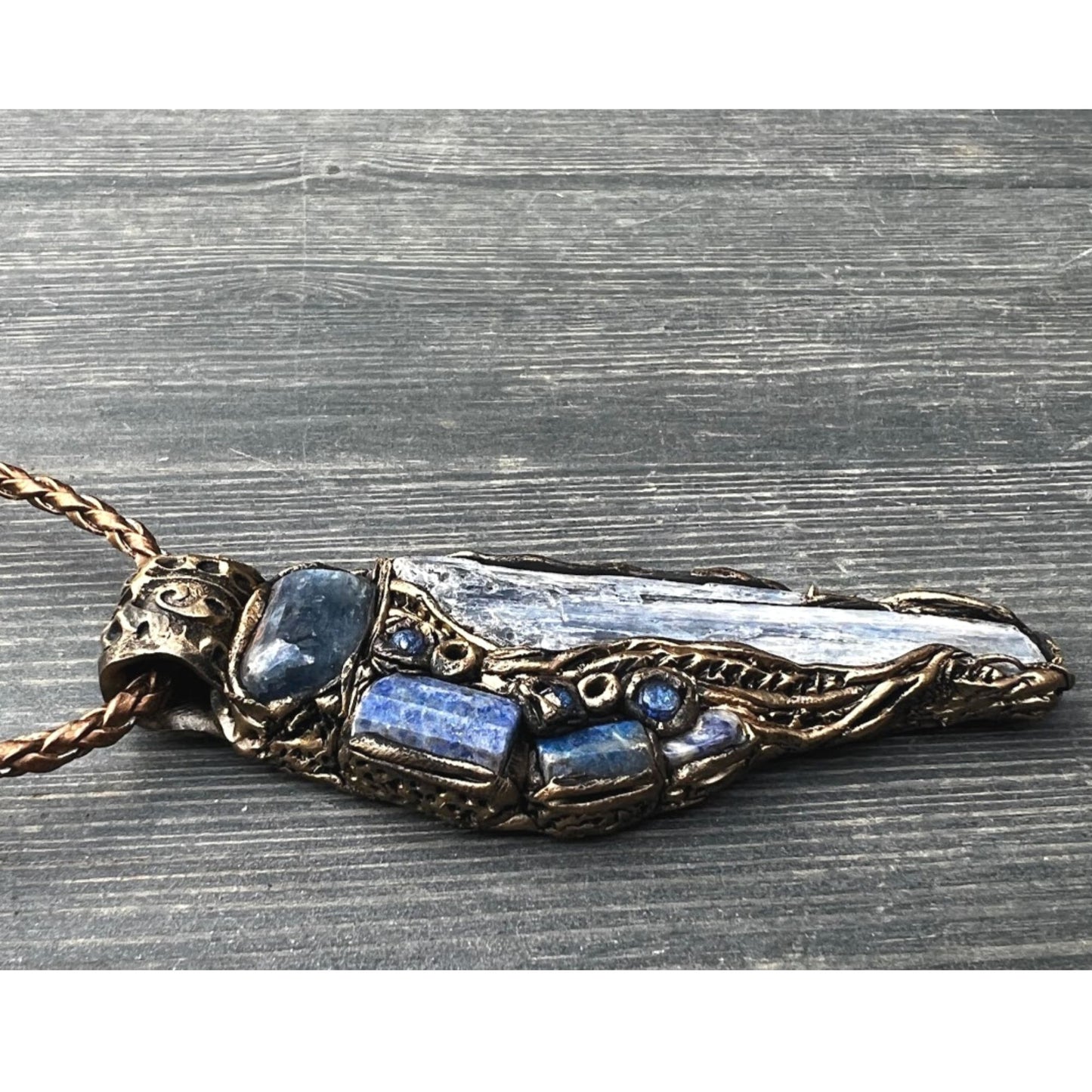 Blue Kyanite and Lapis Lazuli necklace