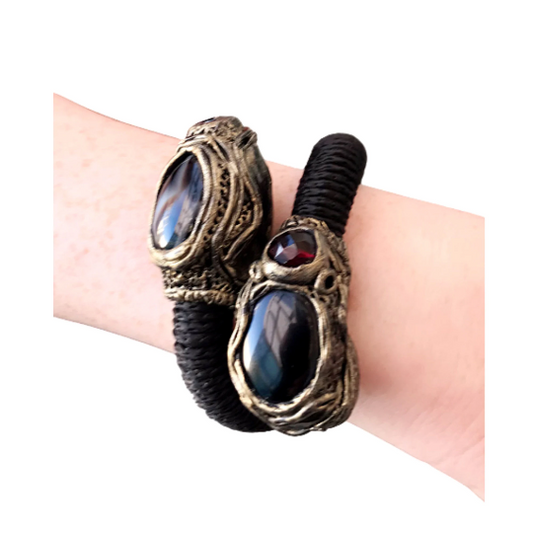 Agate flexible cuff bracelet