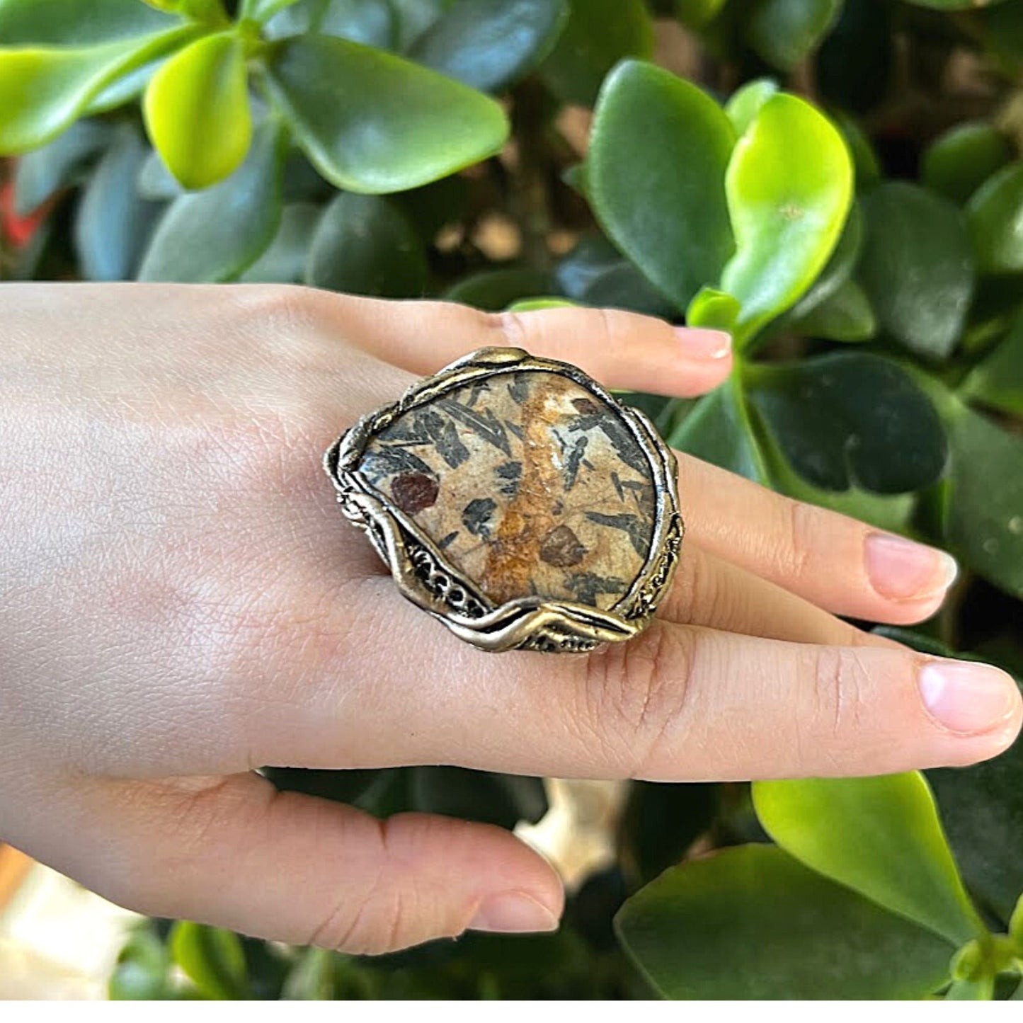 Chunky stone ring, big rings for women, statement cocktail ring, huge oversize ring
