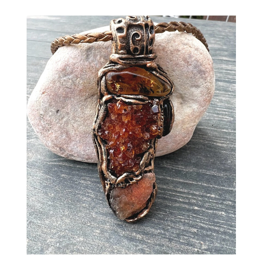 Citrine & Sunstone pendant necklace