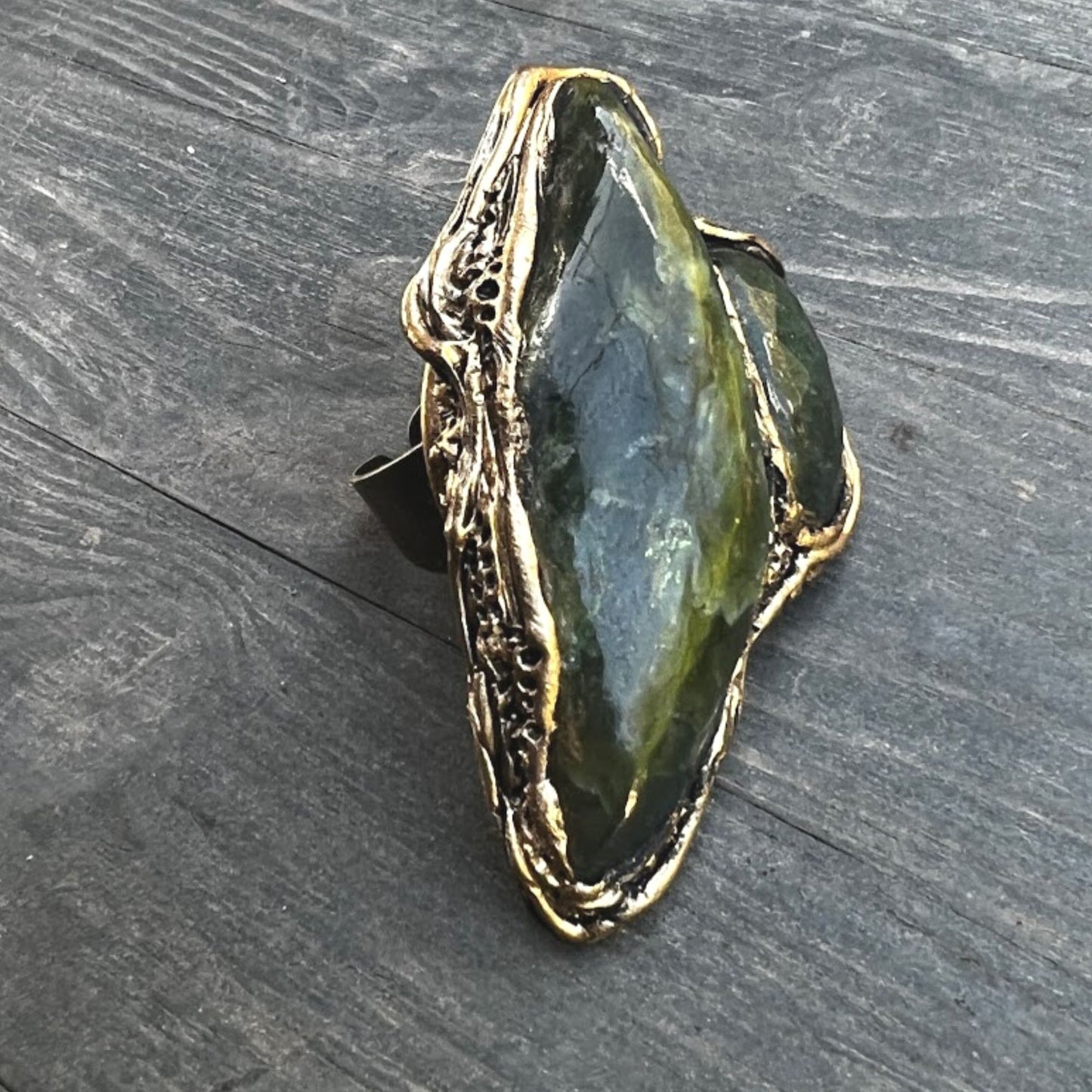 Green Jade statement ring