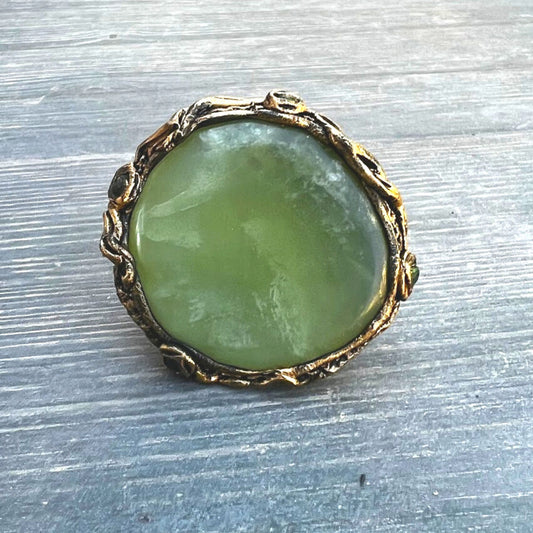 Jade ring, huge chunky stone ring, big rings for women