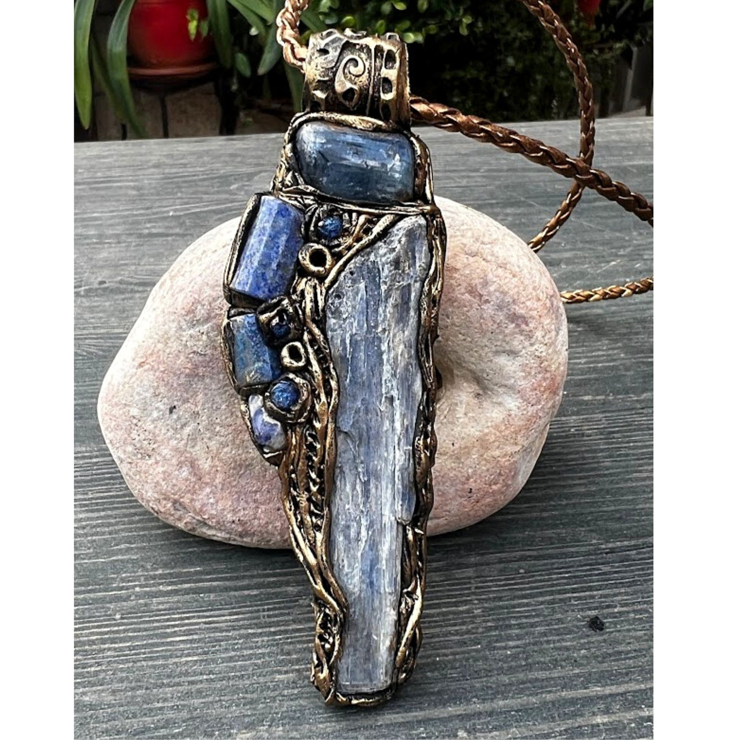 Blue Kyanite and Lapis Lazuli necklace