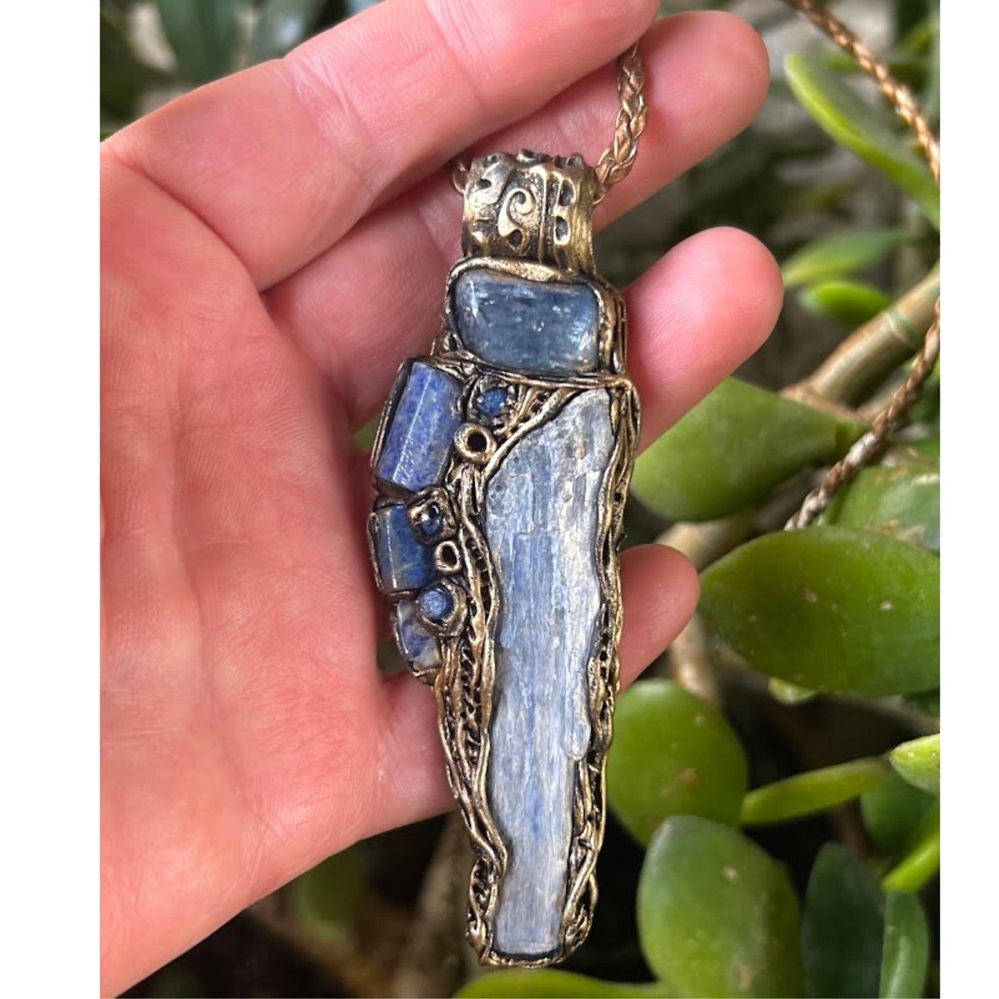 Blue Kyanite and Lapis Lazuli necklace